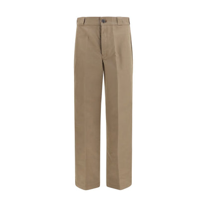 Prada Brown Technical Canvas Wide-Leg Casual Pants