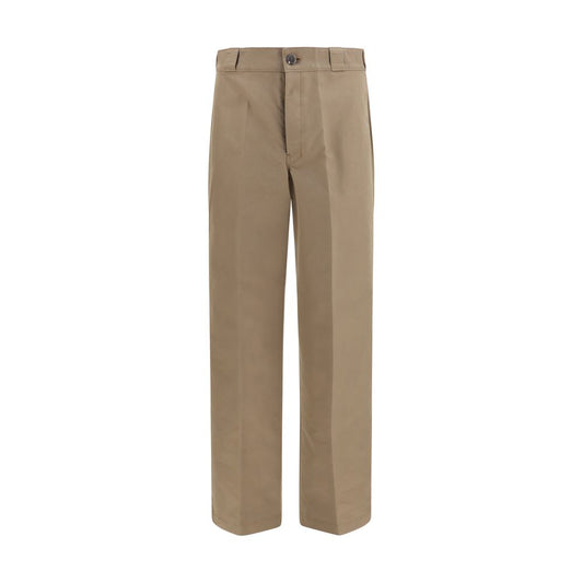 Prada Brown Technical Canvas Wide-Leg Casual Pants