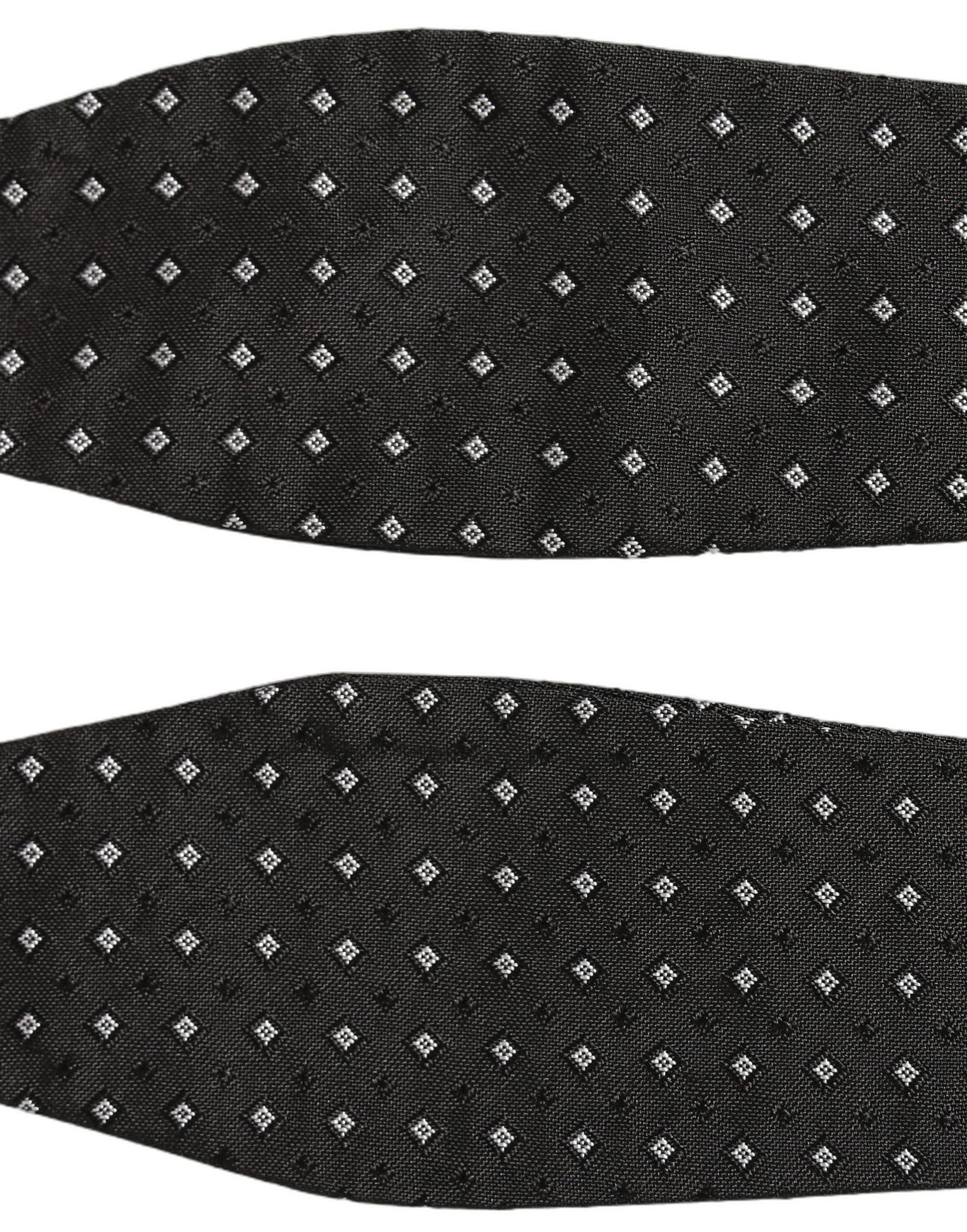 Dolce & Gabbana Black White Polka Dot Adjustable Neck Papillon Bow Tie