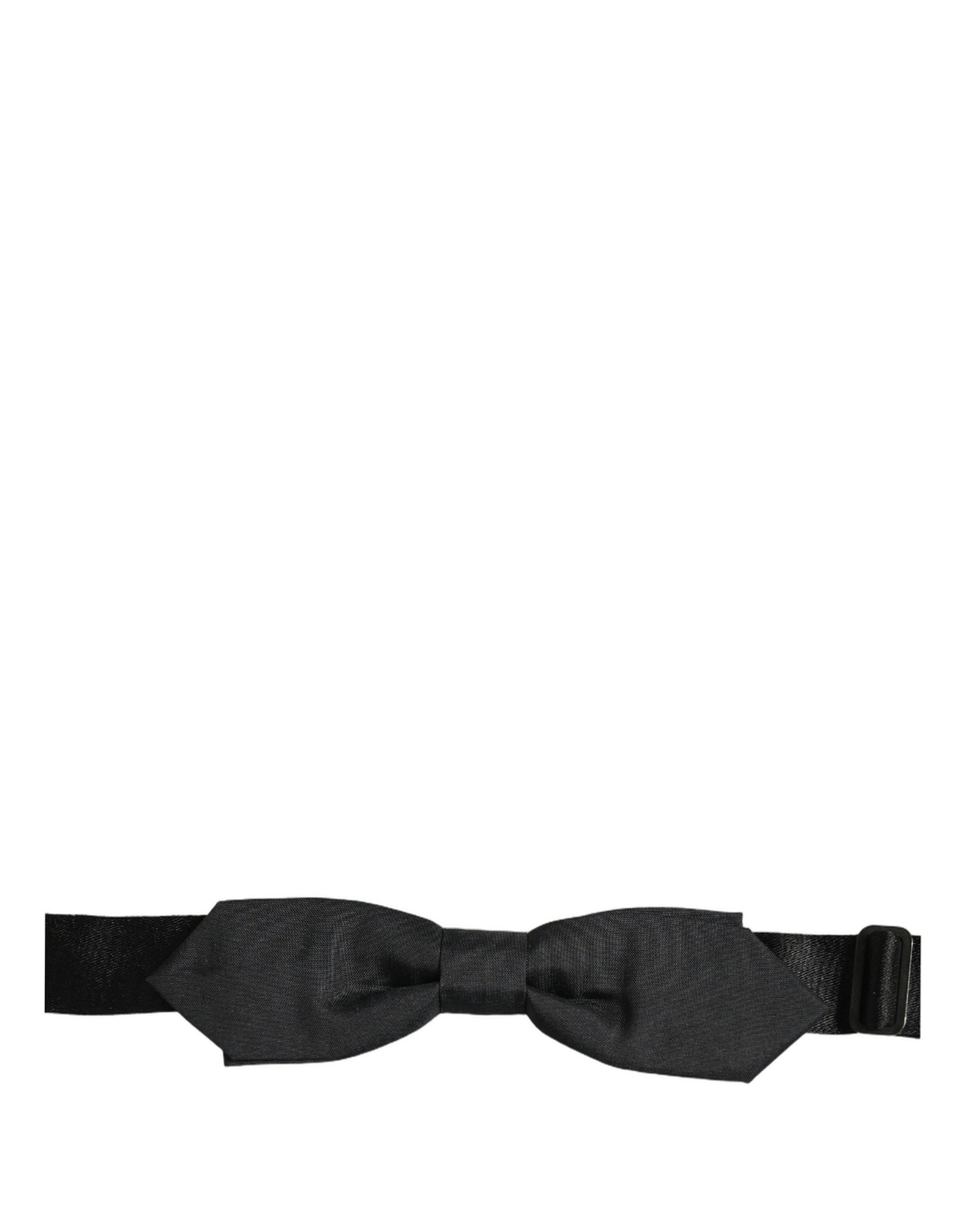 Dolce & Gabbana Men Black Polyester Adjustable Neck Papillon Bow Tie