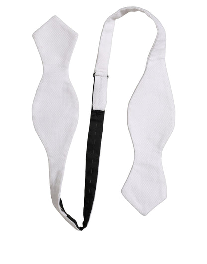 Dolce & Gabbana Men White 100% Silk Adjustable Neck Papillon Bow Tie