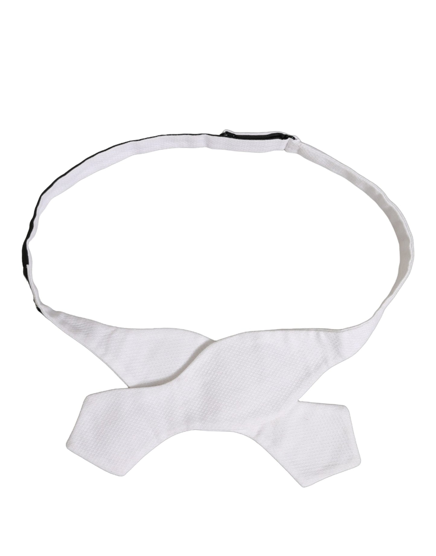 Dolce & Gabbana Men White 100% Silk Adjustable Neck Papillon Bow Tie
