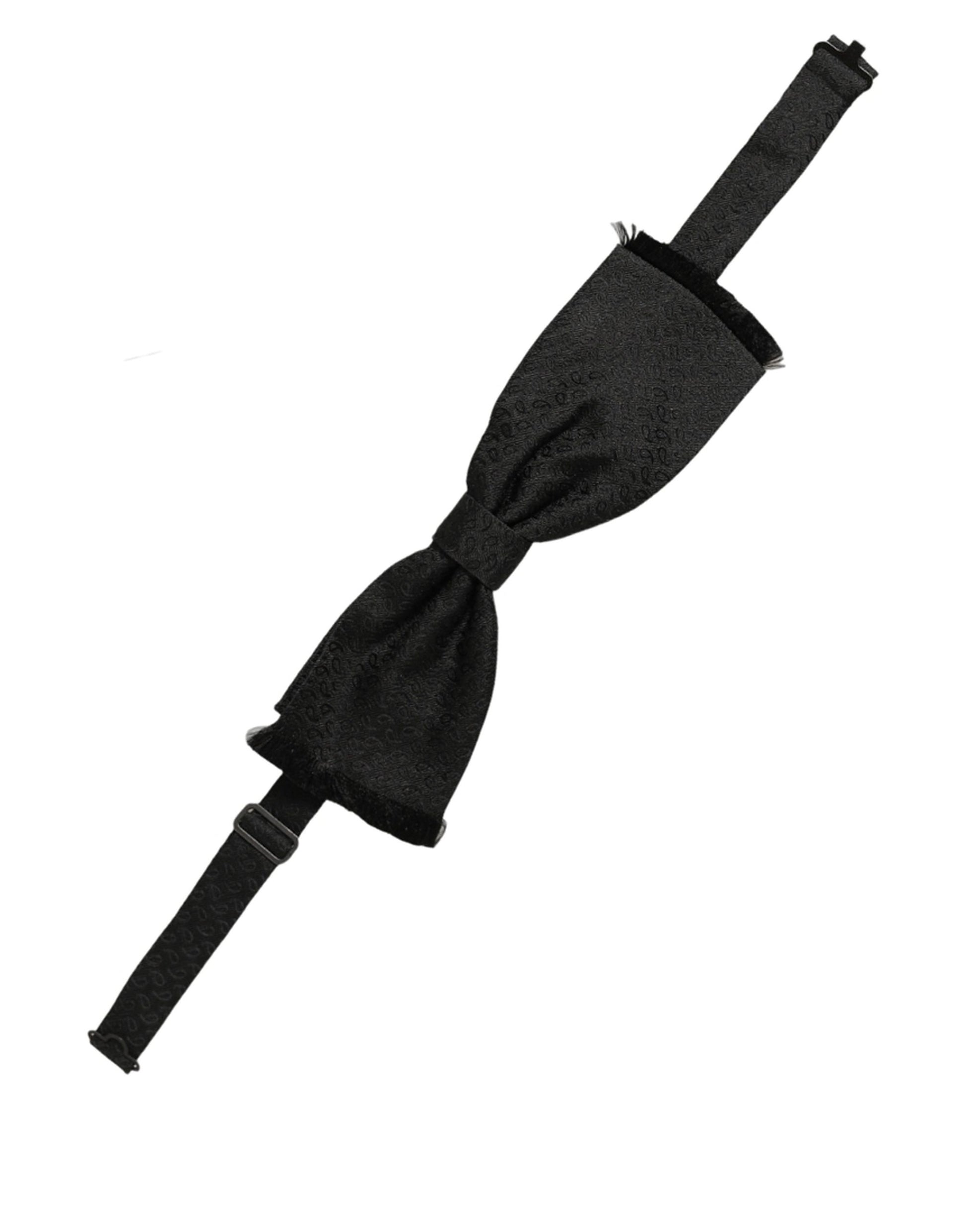 Dolce & Gabbana Men Black 100% Silk Adjustable Neck Papillon Bow Tie