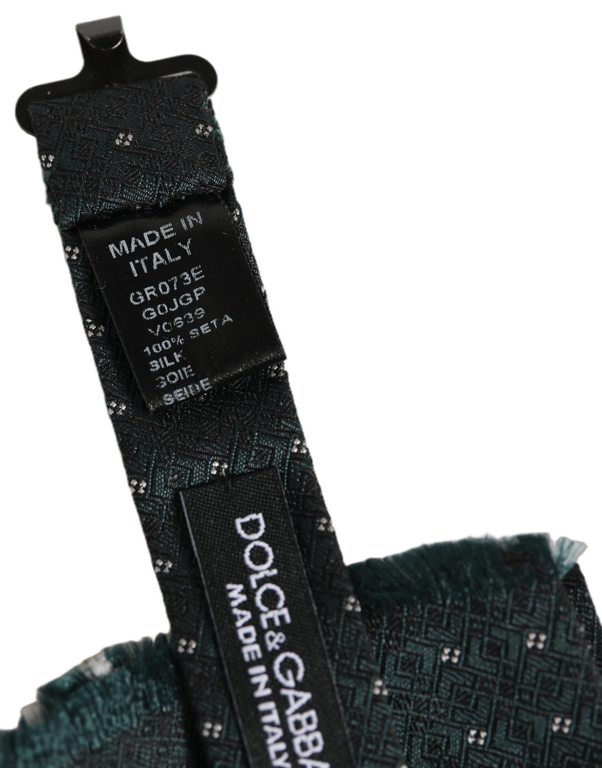 Dolce & Gabbana Men Green Patterned Adjustable Neck Papillon Bow Tie