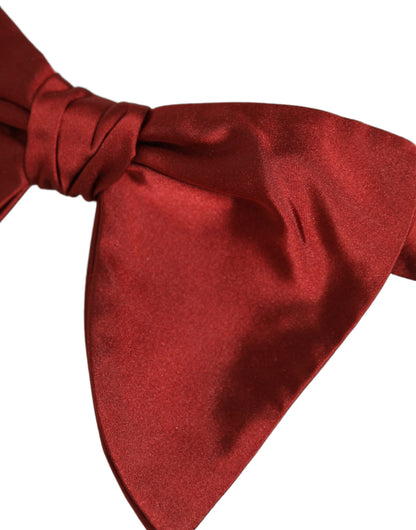 Dolce & Gabbana Men Red 100% Silk Adjustable Neck Papillon Bow Tie