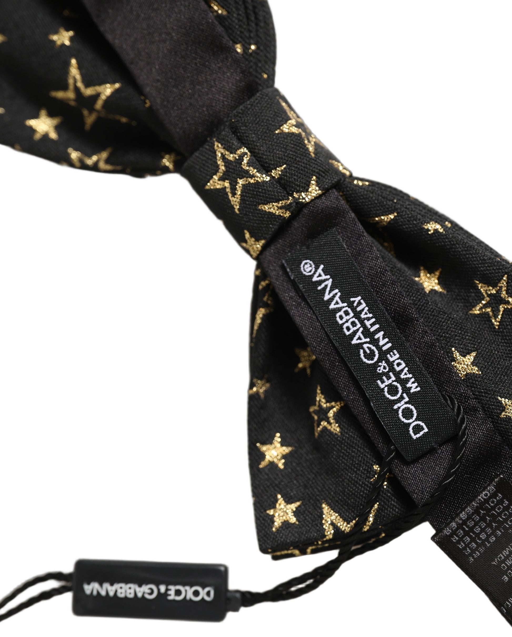 Dolce & Gabbana Men Black Star Adjustable Neck Papillon Bow Tie