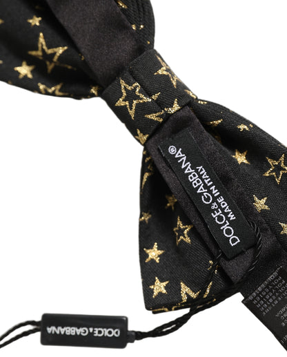 Dolce & Gabbana Men Black Star Adjustable Neck Papillon Bow Tie