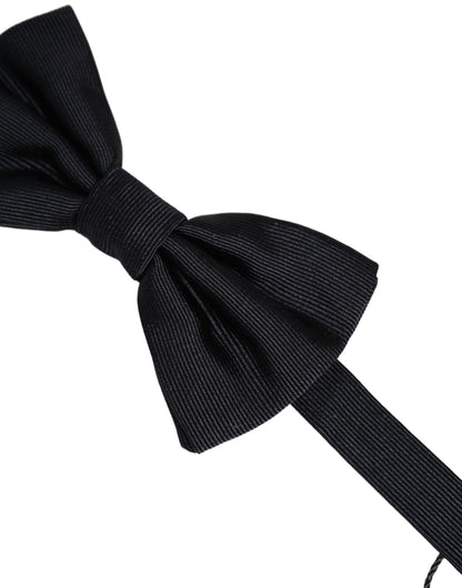 Dolce & Gabbana Men Black 100% Silk Adjustable Neck Papillon Bow Tie