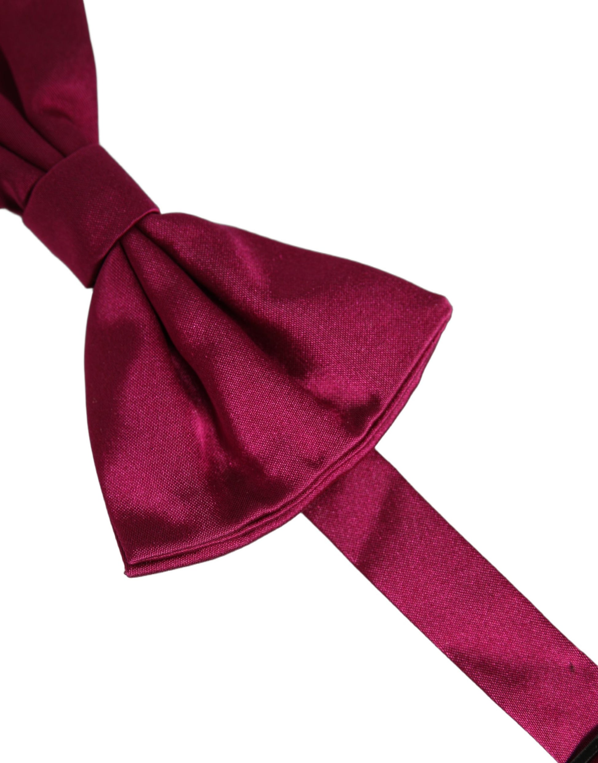 Dolce & Gabbana Men Burgundy Silk Adjustable Neck Papillon Bow Tie