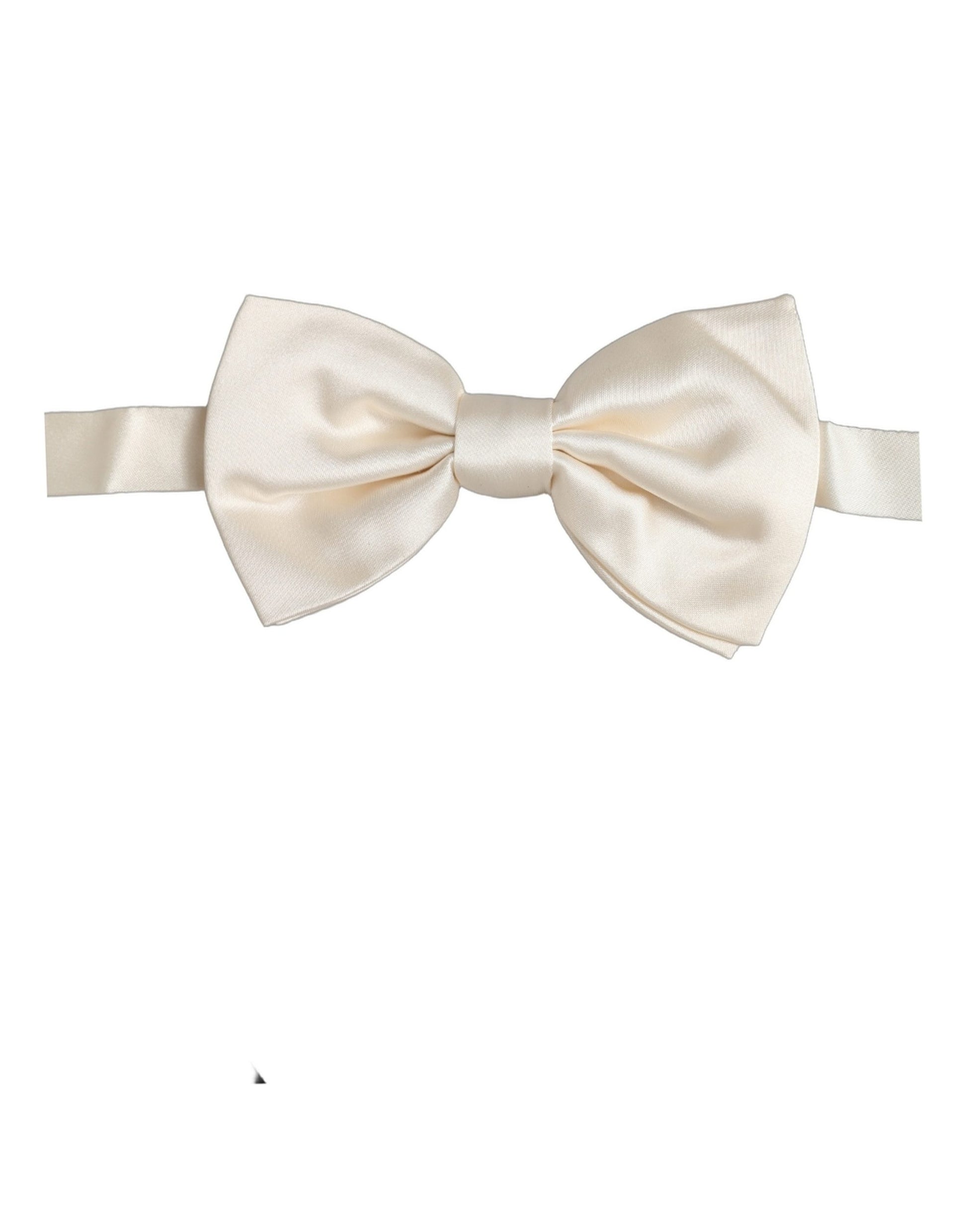 Dolce & Gabbana Men White 100% Silk Adjustable Neck Papillon Bow Tie
