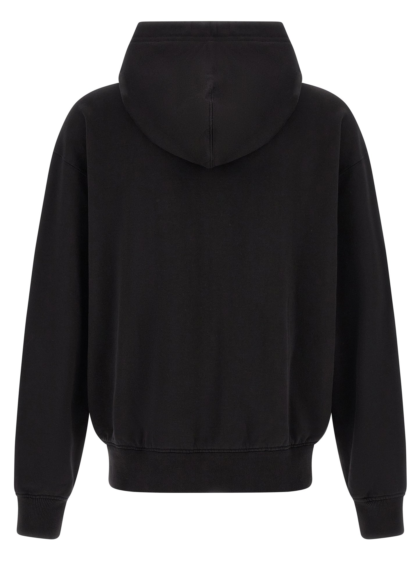 Dolce & Gabbana Black Cotton Hoodie with Embroidered Coat of Arms