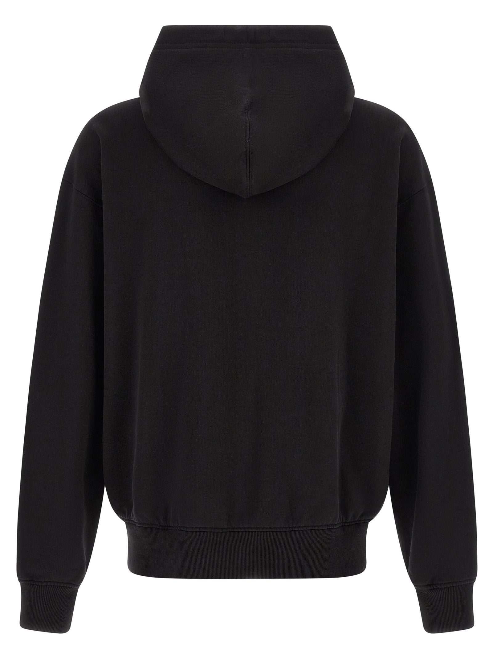 Dolce & Gabbana Black Cotton Hoodie with Embroidered Coat of Arms