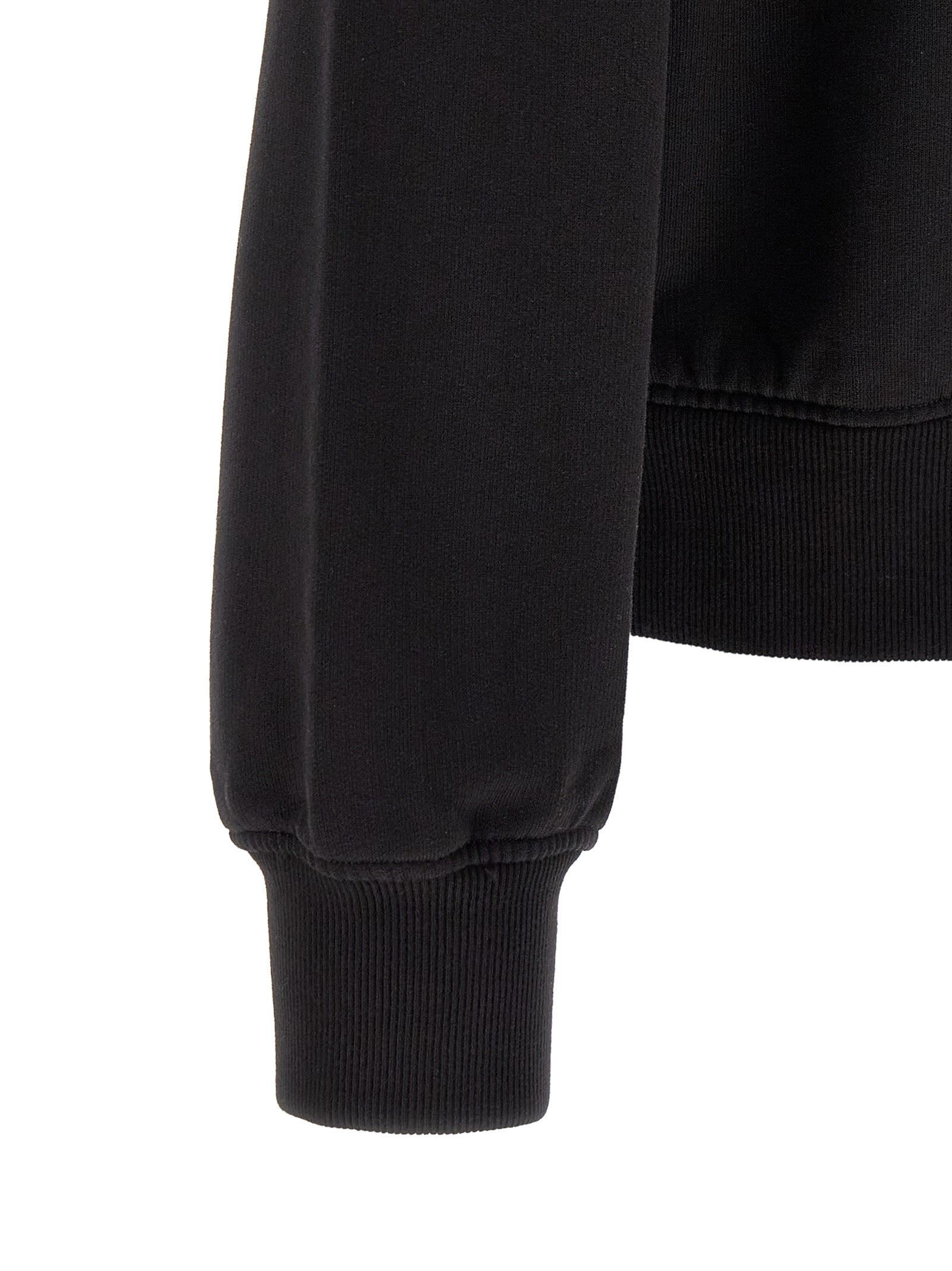 Dolce & Gabbana Black Cotton Hoodie with Embroidered Coat of Arms