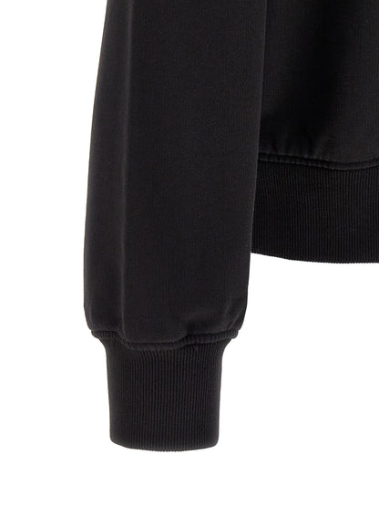 Dolce & Gabbana Black Cotton Hoodie with Embroidered Coat of Arms