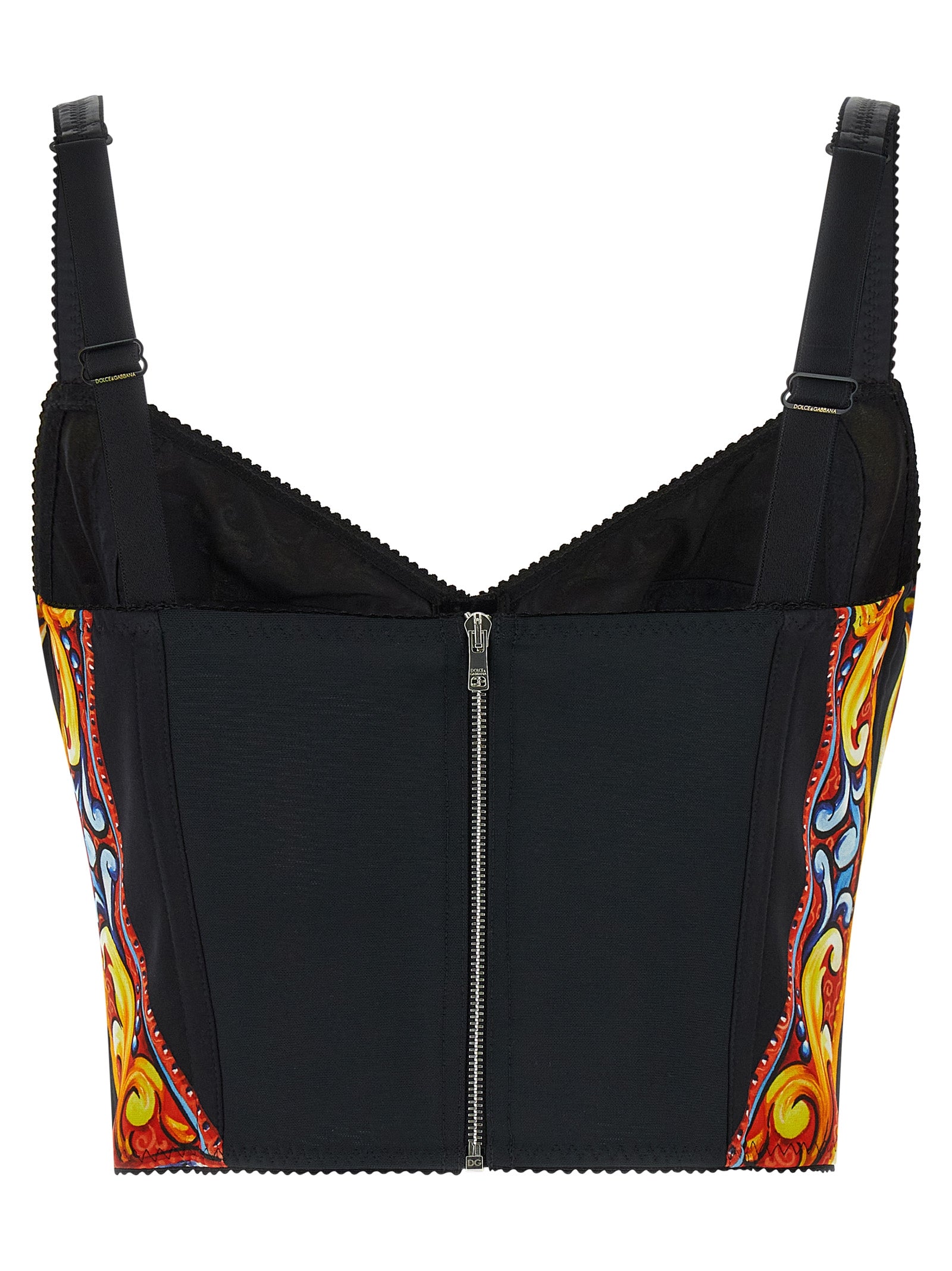 Dolce & Gabbana Multicolor Silk Charmeuse Tank Top with Sicilian 'Carretto' Print