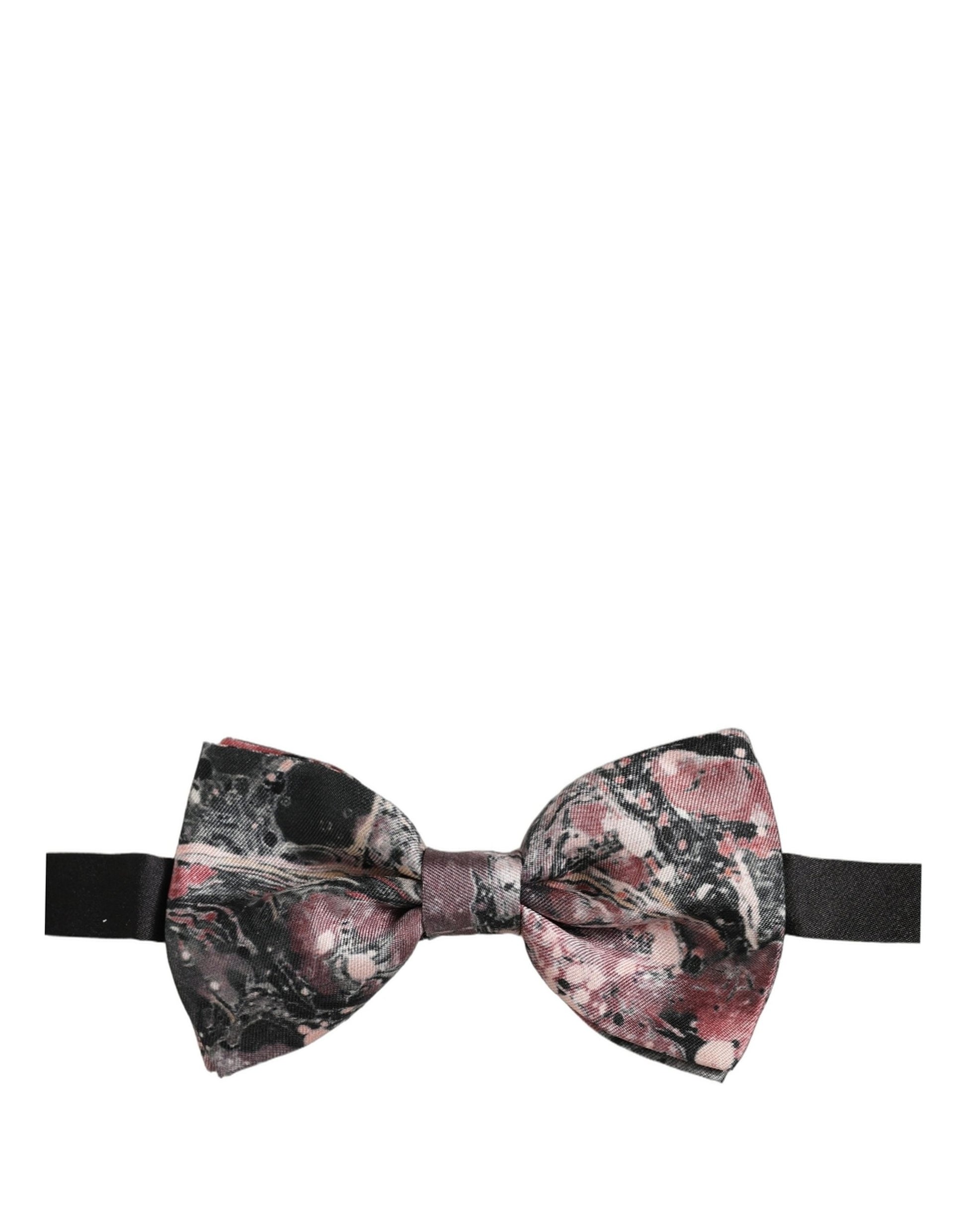 Dolce & Gabbana Multicolor Marble Silk Adjustable Neck Papillon Bow Tie