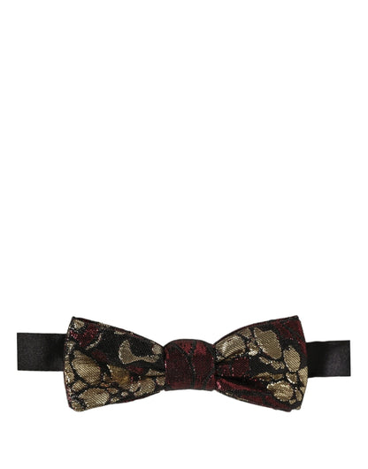 Dolce & Gabbana Multicolor Floral Jacquard Adjustable Neck Papillon Bow Tie