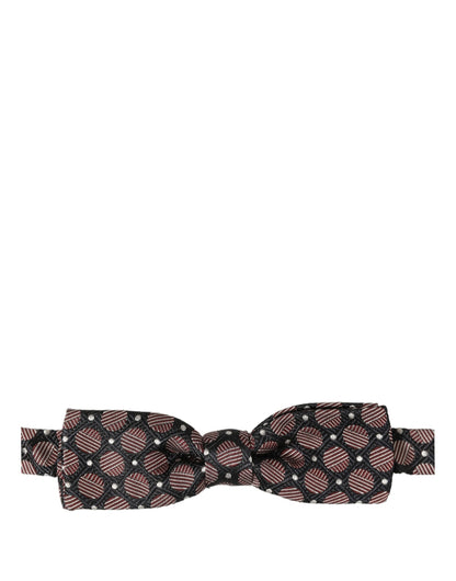 Dolce & Gabbana Multicolor Geometric Silk Adjustable Neck Papillon Bow Tie