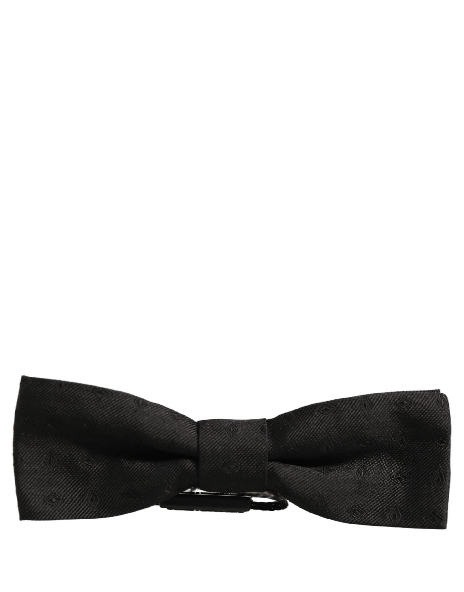 Dolce & Gabbana Men Black 100% Silk Adjustable Neck Papillon Bow Tie