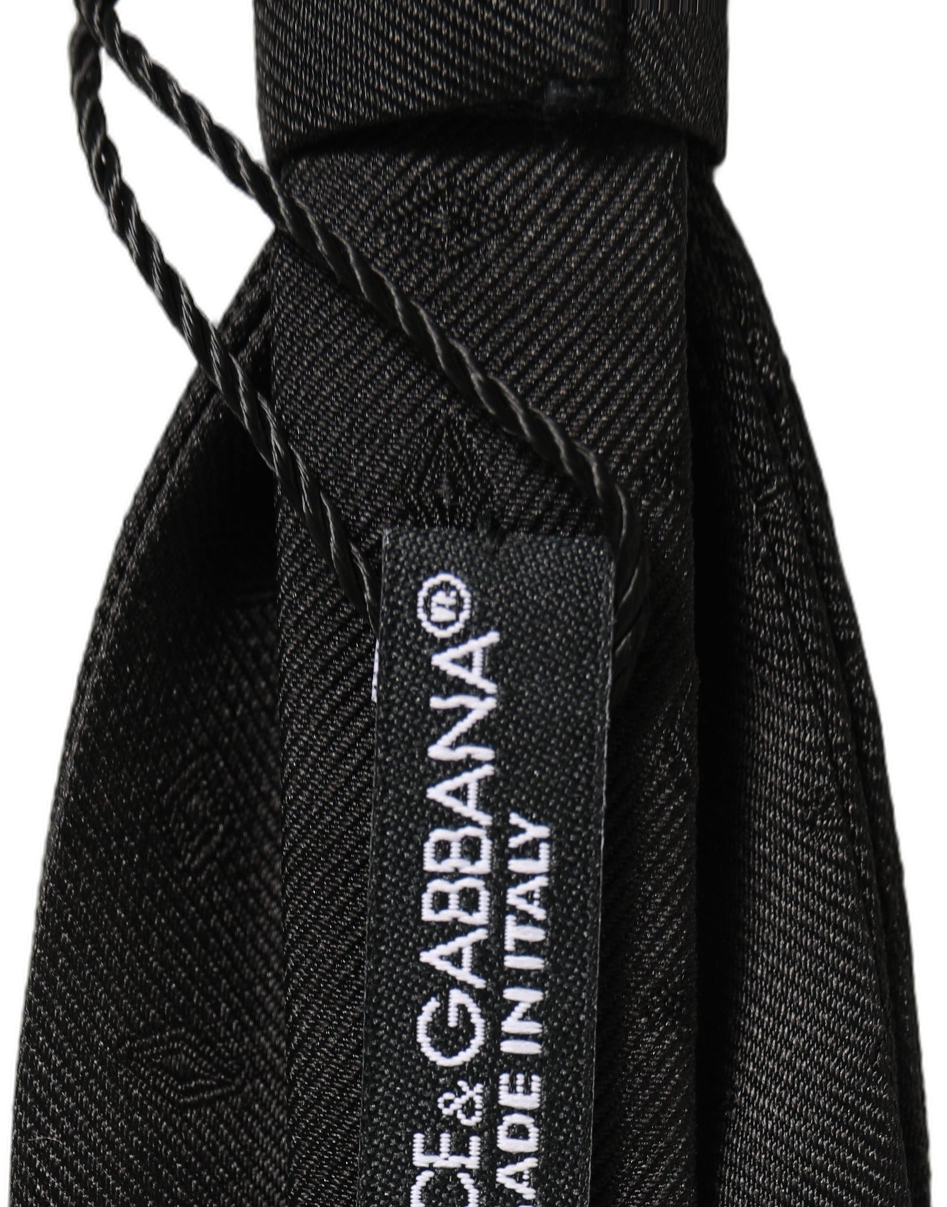 Dolce & Gabbana Men Black 100% Silk Adjustable Neck Papillon Bow Tie