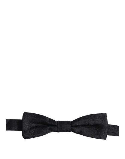 Dolce & Gabbana Men Black 100% Silk Adjustable Neck Papillon Bow Tie