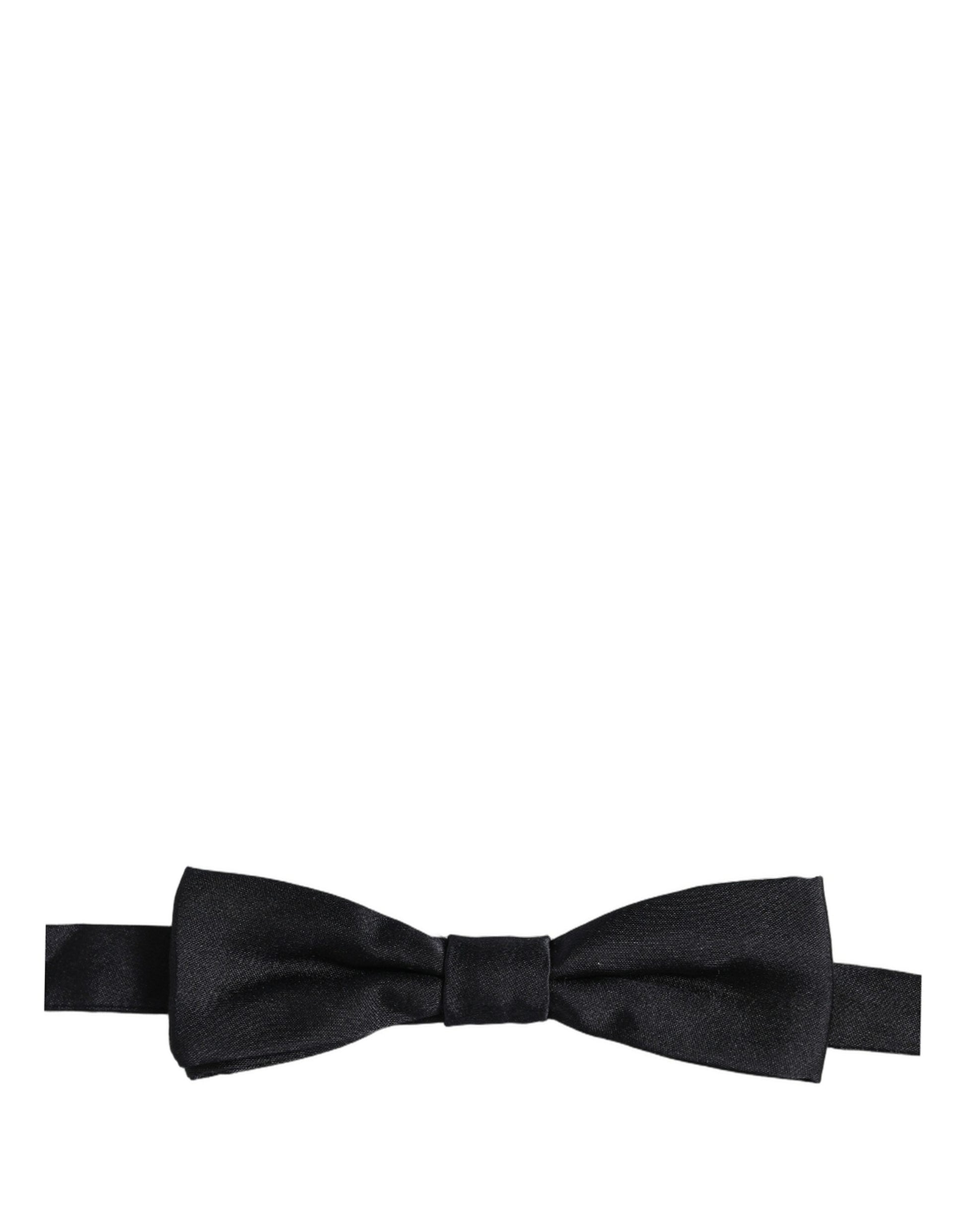 Dolce & Gabbana Men Black 100% Silk Adjustable Neck Papillon Bow Tie