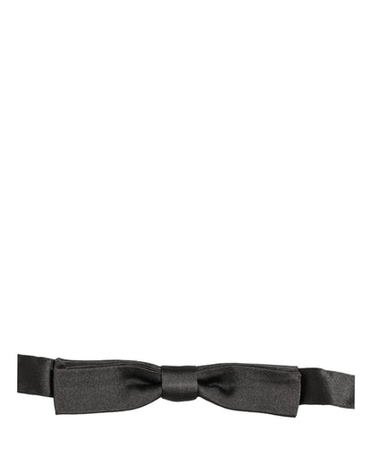 Dolce & Gabbana Men Black 100% Silk Adjustable Neck Papillon Bow Tie