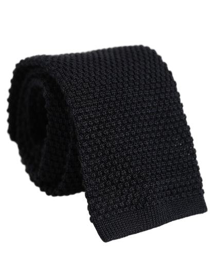 Dolce & Gabbana Men Black 100% Silk Adjustable Tied Necktie