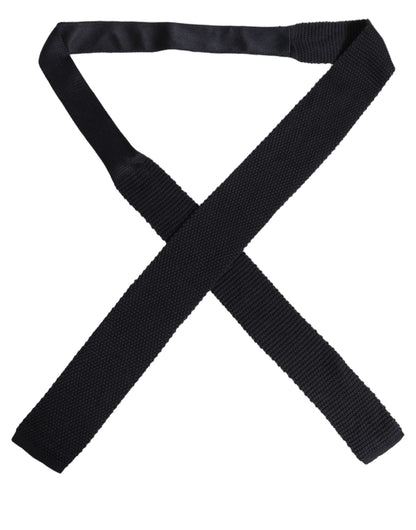 Dolce & Gabbana Men Black 100% Silk Adjustable Tied Necktie