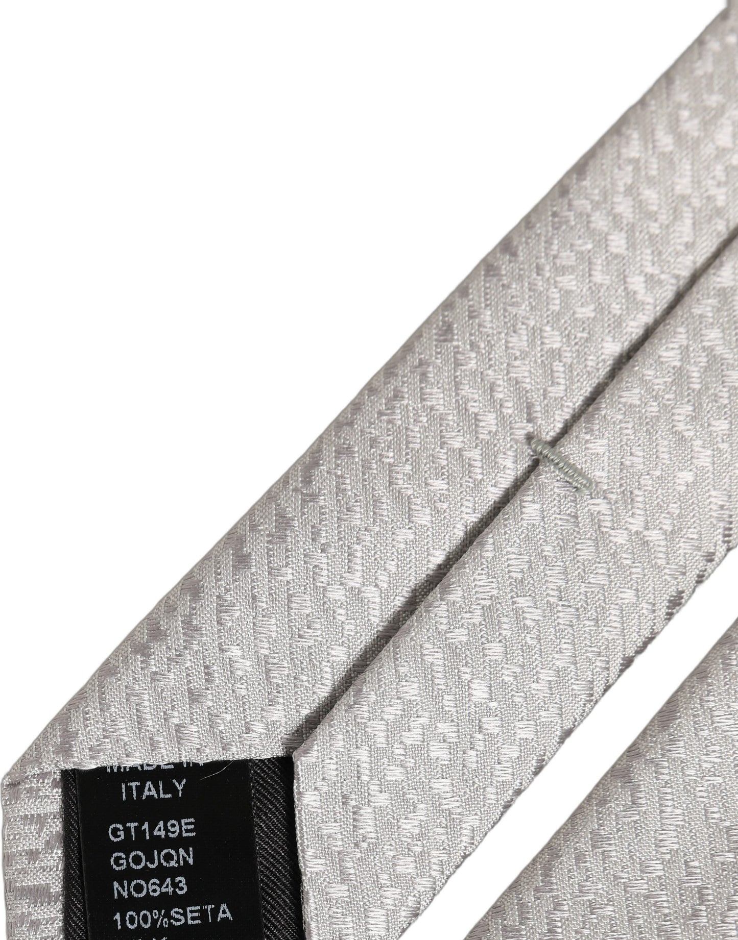 Dolce & Gabbana Men Gray 100% Silk Textured Adjustable Tied Necktie