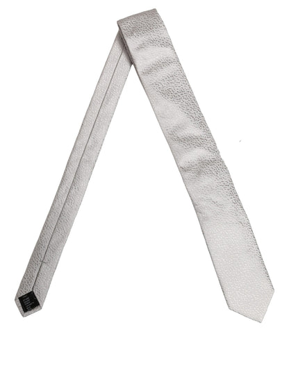Dolce & Gabbana Men Gray 100% Silk Textured Adjustable Tied Necktie