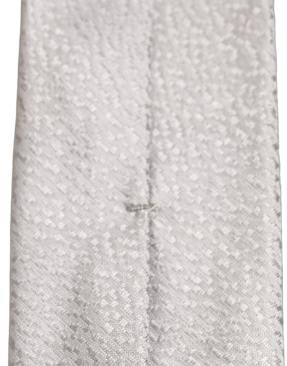 Dolce & Gabbana Men Gray 100% Silk Textured Adjustable Tied Necktie