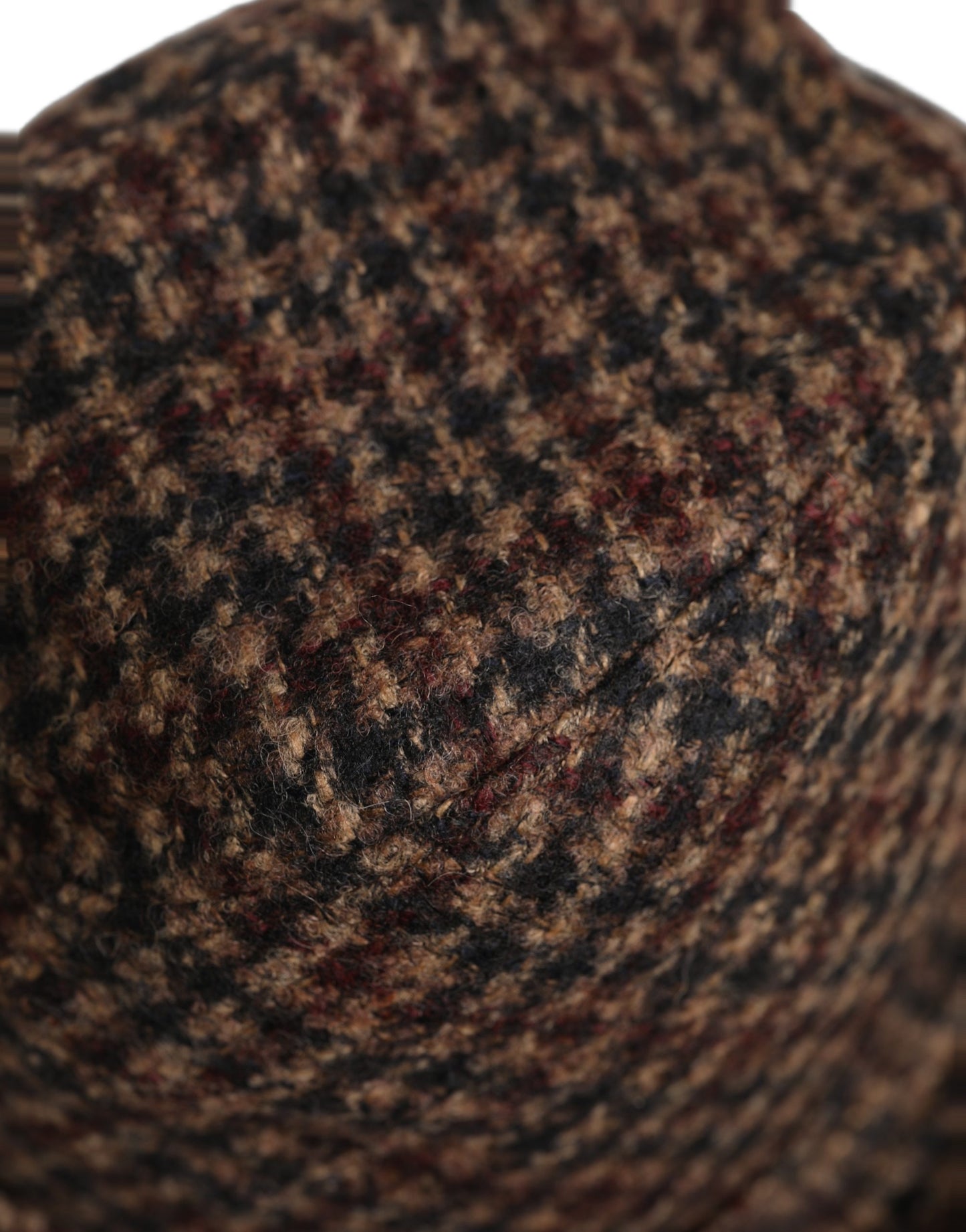 Dolce & Gabbana Brown Checkered Wool Tweed Fedora Capello Hat