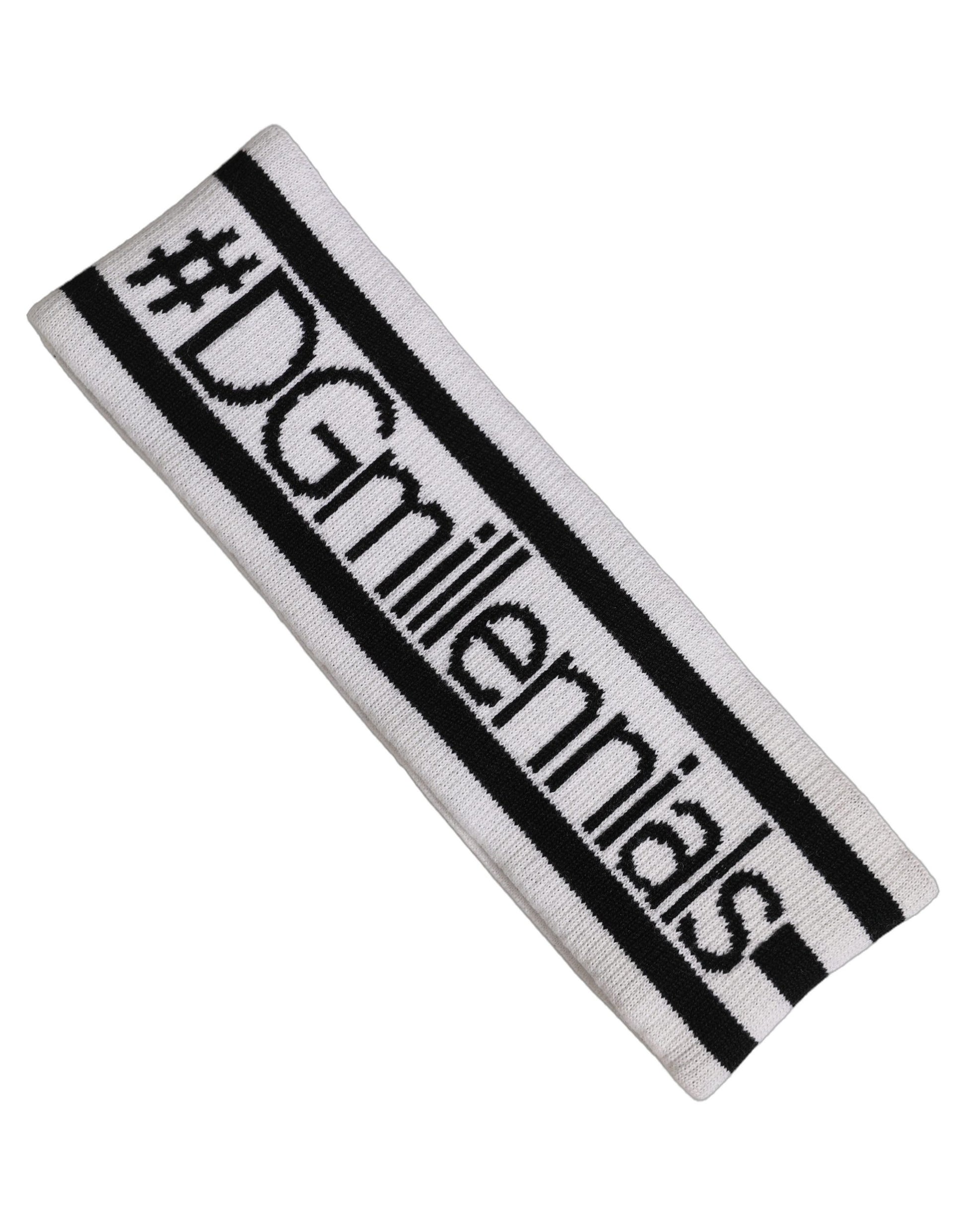 Dolce & Gabbana White Wool Knit #DGmillennials Head Band One Size Hat