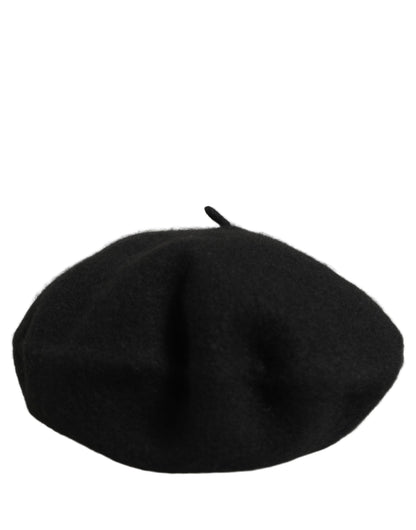 Dolce & Gabbana Black Wool French Style Beret Capello Hat