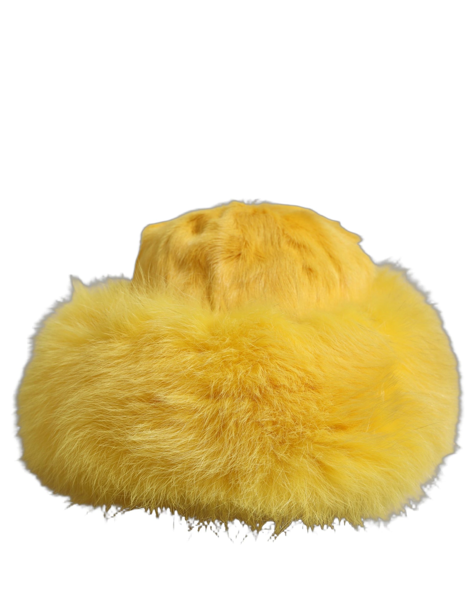 Dolce & Gabbana Yellow Fox Fur Womens Bucket Capello Hat