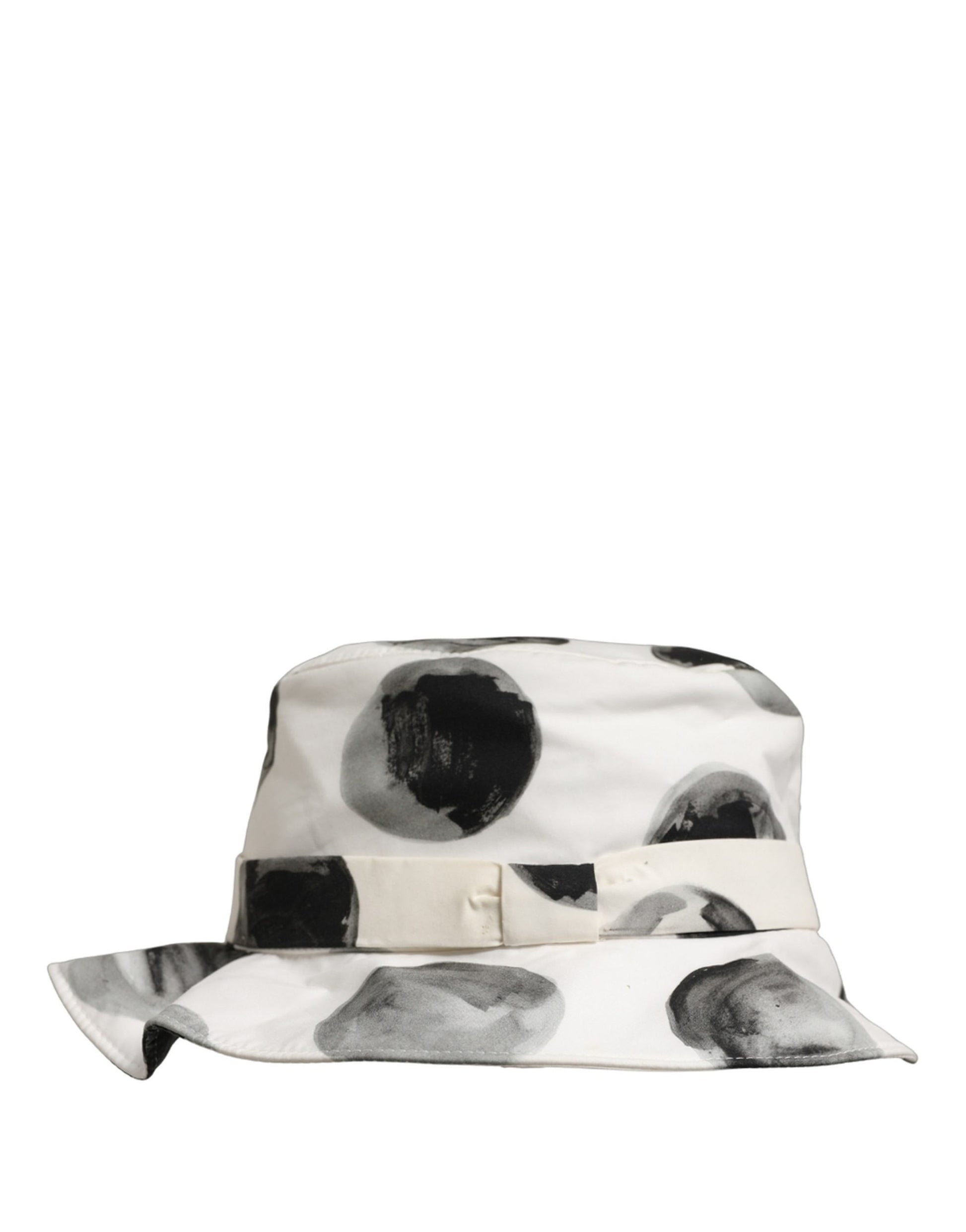 Dolce & Gabbana White Cotton Big Polka Dot Pattern Bucket Hat