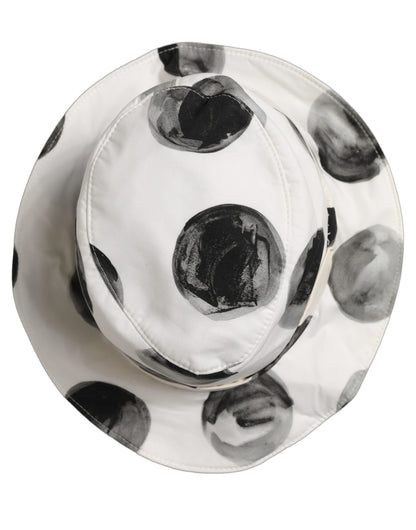 Dolce & Gabbana White Cotton Big Polka Dot Pattern Bucket Hat