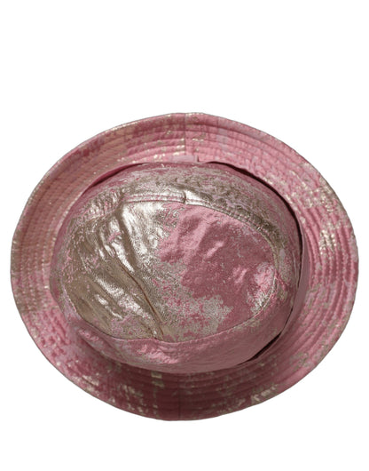 Dolce & Gabbana Pink Metallic Jacquard Pattern Bucket Hat