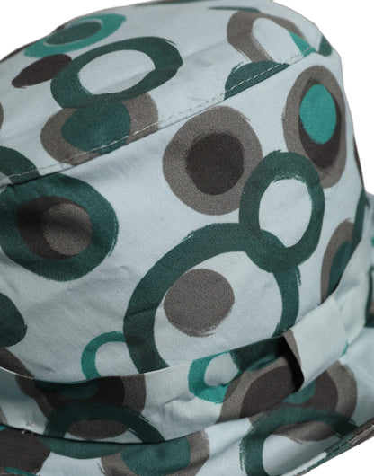 Dolce & Gabbana Teal Cotton Big Polka Dot Pattern Bucket Hat