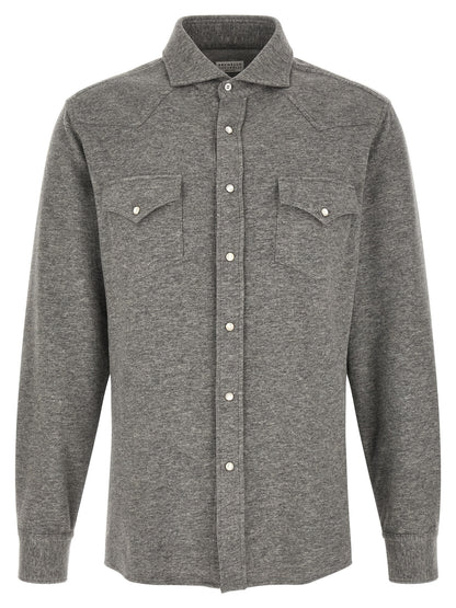 Brunello Cucinelli Gray Cashmere Blouse