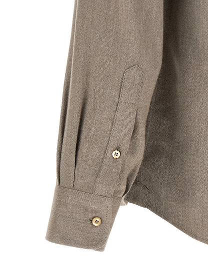 Brunello Cucinelli Gray Cotton Blouse