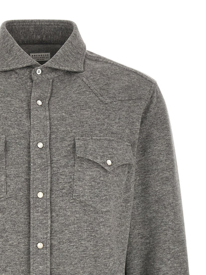Brunello Cucinelli Gray Cashmere Blouse