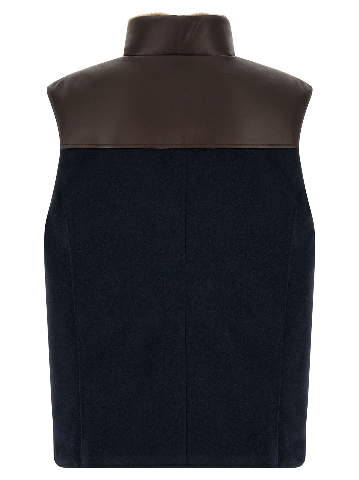Brunello Cucinelli Blue Wool Sleeveless Jacket