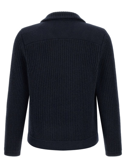 Brunello Cucinelli Blue Cashmere Cardigan