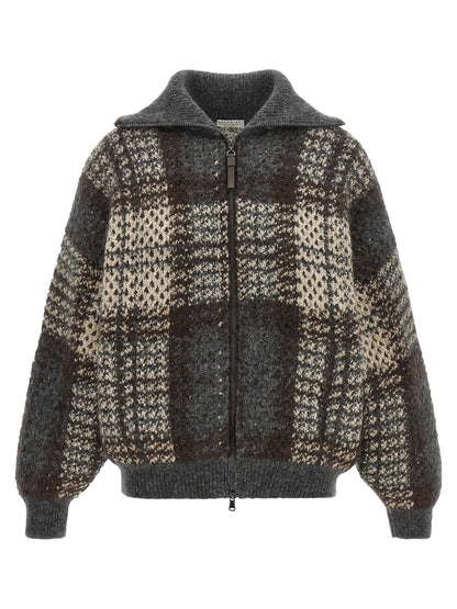 Brunello Cucinelli Gray Fabric Cardigan