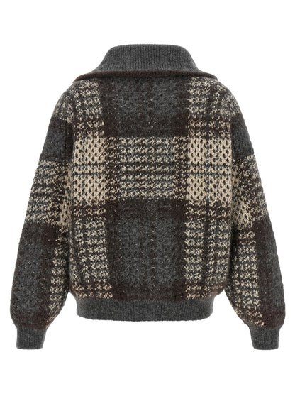 Brunello Cucinelli Gray Fabric Cardigan