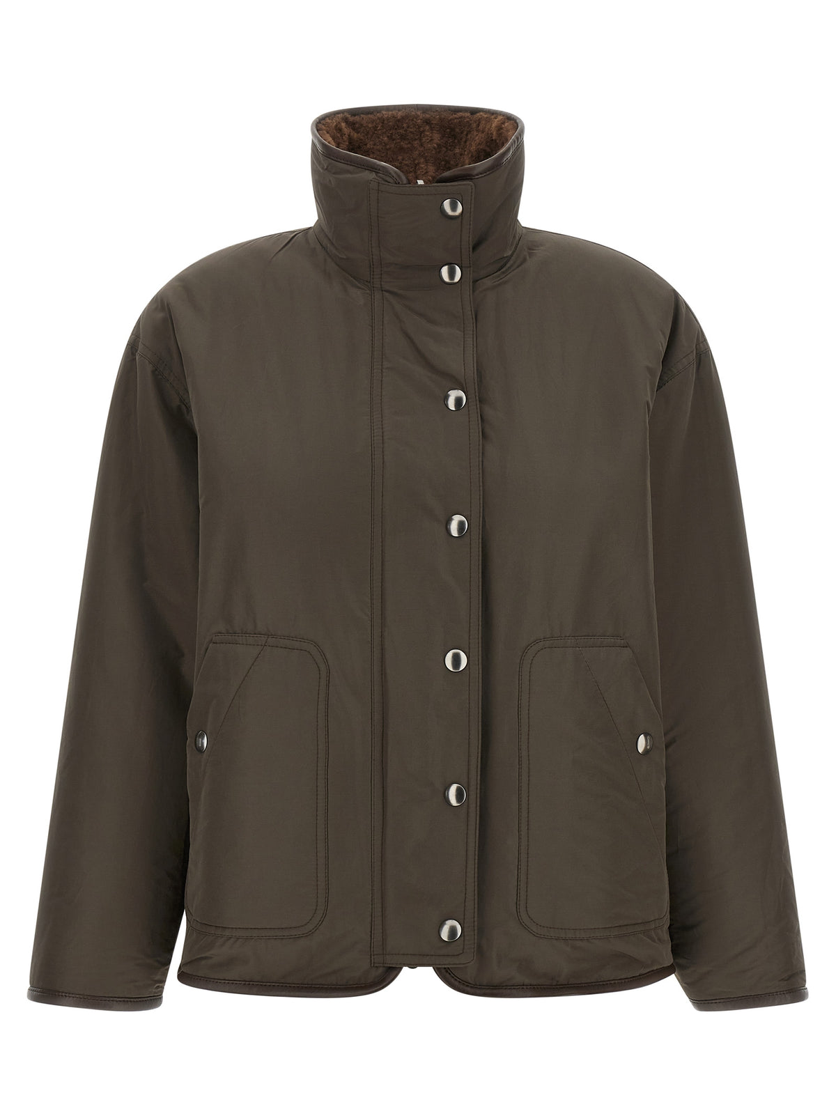 Brunello Cucinelli Brown Lamb Leather Biker Jacket
