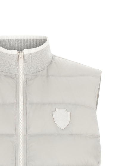 Brunello Cucinelli Gray Polyester Sleeveless Jacket