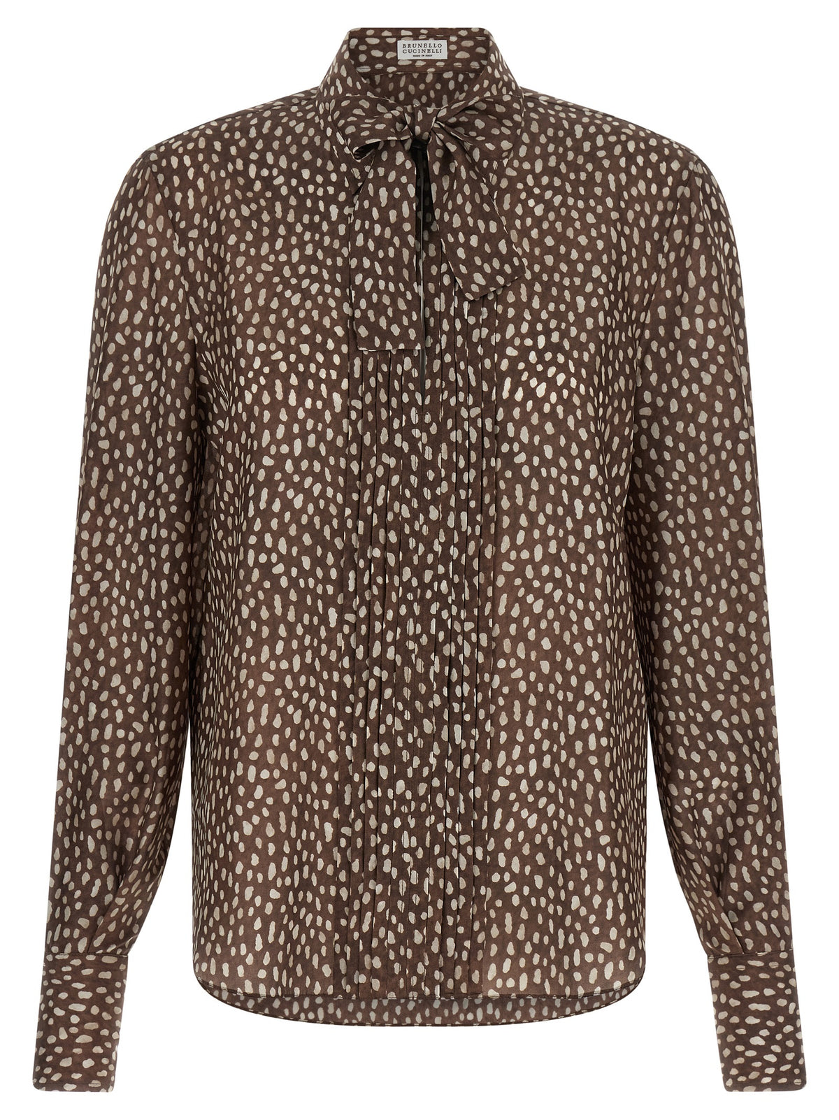 Brunello Cucinelli Brown Silk Blouse